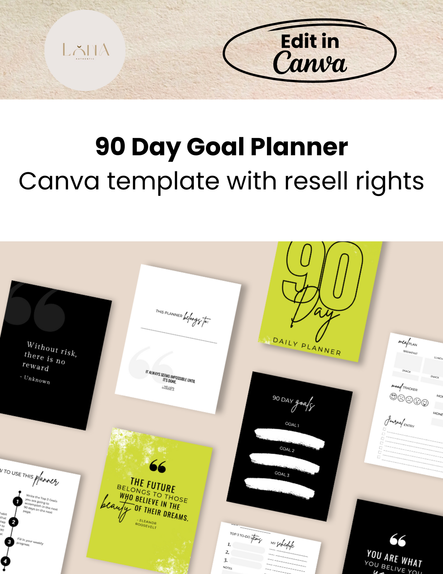 Goal Tracker 90 Day Planner Template